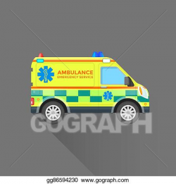 Clip Art Vector - Ambulance emergency service car ...