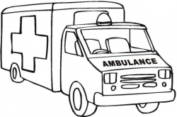 Ambulance Clipart Black And White - Letters