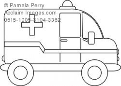 Clip Art Image of a Cartoon Ambulance