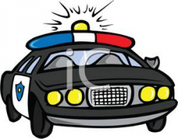 Cartoon Police Car - Royalty Free Clipart Picture