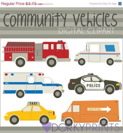 Emergency Vehicles Clipart Set -Personal and Limited Commercial ...