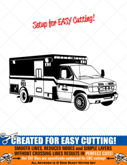 Detailed Ambulance Clipart -Vector Clip Art Graphics-Digital ...