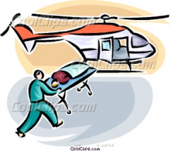 person loaded onto air ambulance Vector Clip art