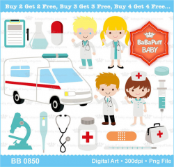 Doctor Nurse Ambulance Hospital Clip Art Personal and