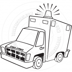 Cartoon Ambulance (Black And White Line Art) By Ron - Free ...