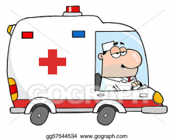 Vector Art - Doctor driving ambulance. Clipart Drawing gg57544534 ...
