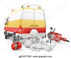 Stock Illustration - 3d white people. ambulance in a motorcycle ...
