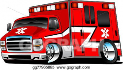 Vector Art - Red paramedic ambulance. Clipart Drawing gg77965885 ...