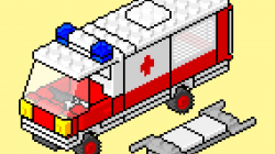 LEGO instructions pixel art movie: 6680 Ambulance - YouTube
