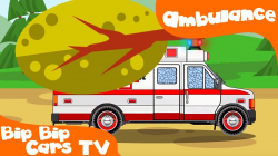 Ambulance Car in the city w Police Car & Race Cars 2D Animation Bip ...