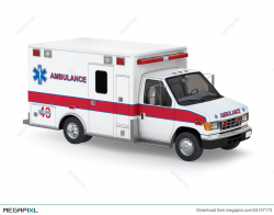 Ambulance Car On White Background. Perspective Top View Illustration ...