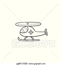 Vector Stock - Air ambulance sketch icon. Clipart Illustration ...
