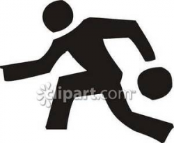 Black Stick Figure Bowling - Royalty Free Clipart Picture