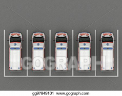 Clip Art - Ambulance parking top view. Stock Illustration gg97849101 ...