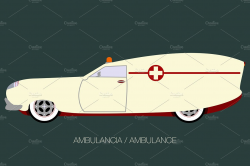 vintage ambulance ~ Illustrations ~ Creative Market