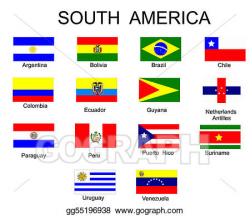 Vector Art - List of all flags of south america countries. Clipart ...