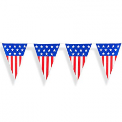 Amazon.com: 24 Foot Long American USA Flag Pattern Plastic Pennant ...