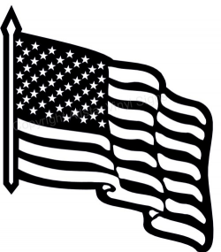 United States Flag Black And White Clipart