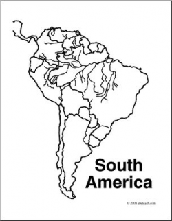 Clip Art: South America Map (coloring page) Blank I abcteach.com ...