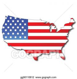 EPS Illustration - American flag on a usa map. Vector Clipart ...