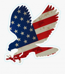 Eagle With Us Flag On Wings Sticker Bumper Sticker ...