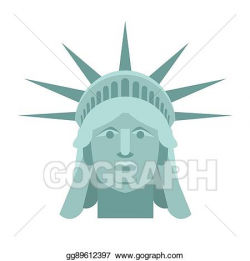 EPS Vector - Head of statue of liberty. face sculpture america ...