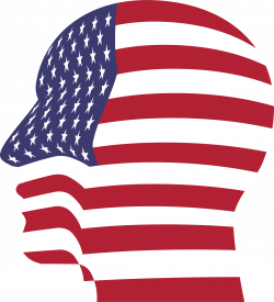 Clipart - Man Head America Flag