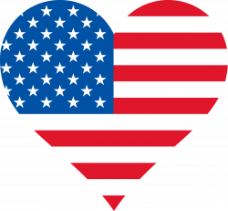 Clipart - Stars and Stripes heart shaped, USA heart flag