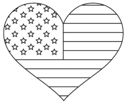 Patriotic American Flag Coloring Page | American Flag Heart Coloring ...