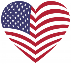 3D America Heart Flag Clipart - Design Droide