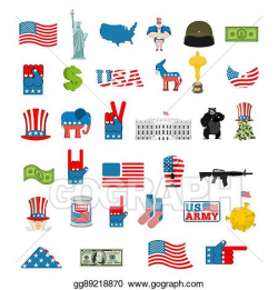 Vector Stock - American icon set. national sign of america ...