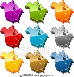 Stock Illustration - North america map icon set. Clipart Drawing ...
