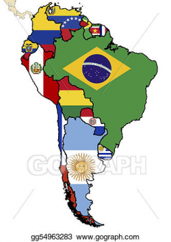 Stock Illustration - Political map of south america. Clip Art ...