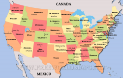 Clipart United States Map With Capitals And State Names Usa Within ...