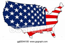 Stock Illustration - United states of america flag map. Clipart ...