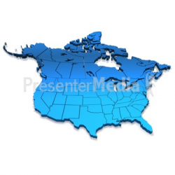 North America Blue Map - Presentation Clipart - Great Clipart for ...