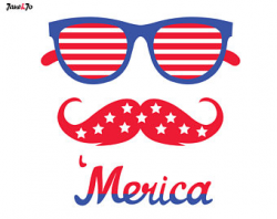 Merica Patriotic Beard SVG Funny Sunglasses America 4th Of