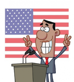 Free America Clip Art Image - President Barack Obama in Front of ...