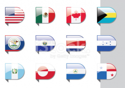 Ribbon Flags: North and Central America Stock Vector - FreeImages.com