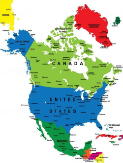 simple north america map with country names - Google-søk | Rahul ...