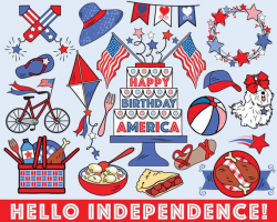 Fourth of July Clipart vector summer clipart 4th of July