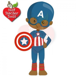 Superhero Kids Clipart, African American Clipart AMB-2324 by Best ...