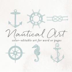 Vintage Nautical Anchor Clip Art For Word Or Pages, Wedding Knot ...