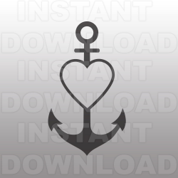 Anchor SVG File Cutting Template-Anchor Heart Clip Art for