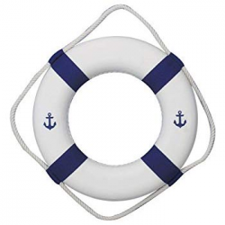 Amazon.com: Classic White Decorative Anchor Lifering with Red Bands ...