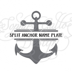 Split Anchor Monogram SVG PNG & DXF digital download files