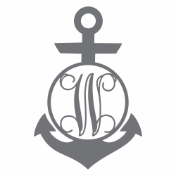 Circle Anchor with Vine Monogram — ENC Creations