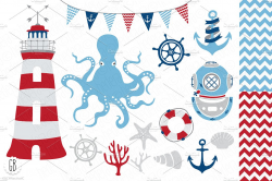 Nautical vector clip art, anchor ~ Illustrations ~ Creative Market