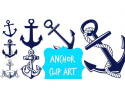 ANCHOR clip art, navy blue, anchor digital clip art, nautical ...