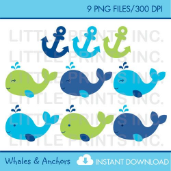 Preppy Whale Baby Clipart